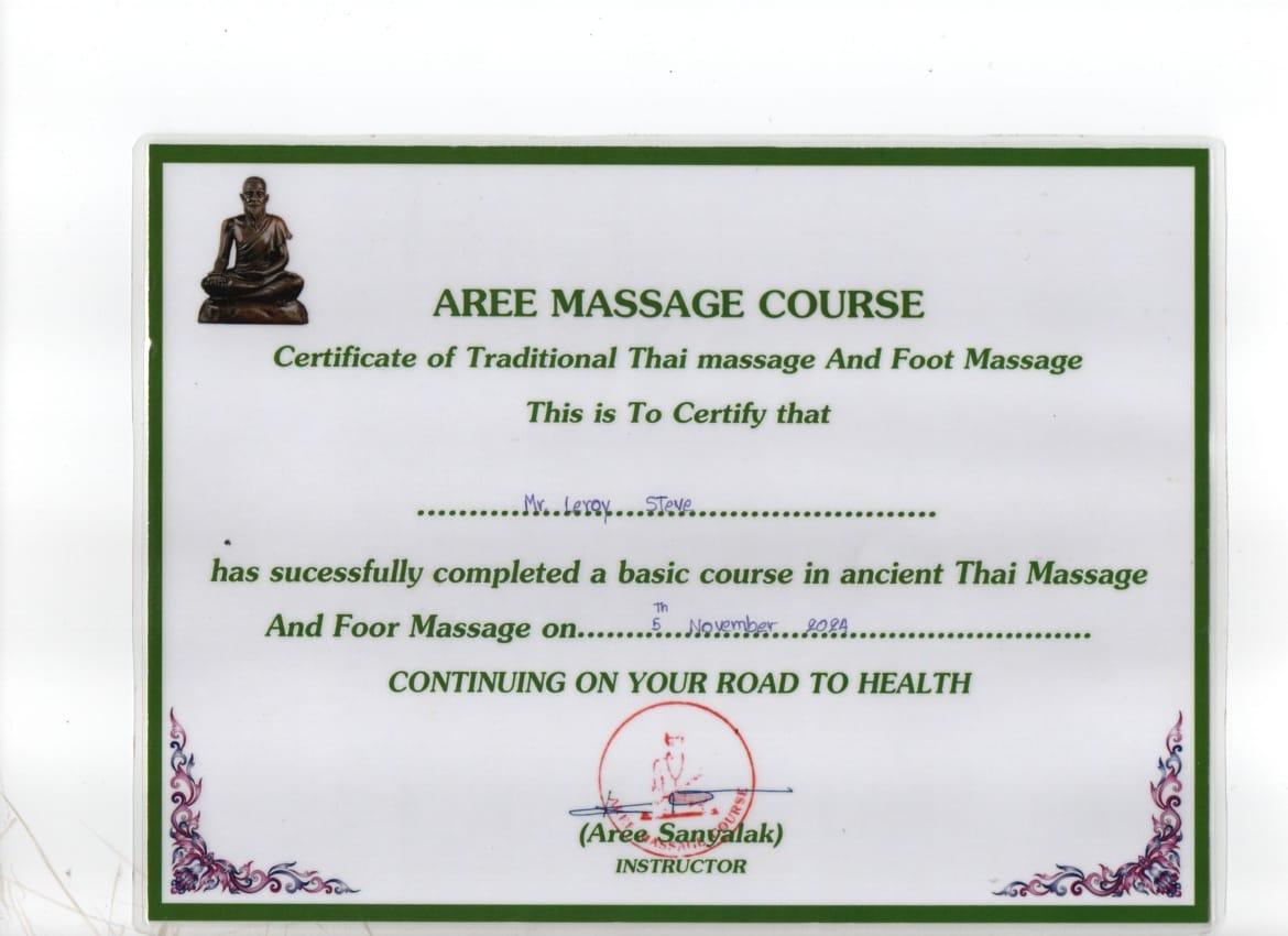 Certification massage thaï